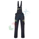 Salopette da lavoro multitasche, tessuto Kingsmill Stretch 93% poliestere + 7% elastan, 270 gr, modello DX4, con banda riflettente HiVisTex Pro leggera, colore nero