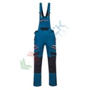 Salopette da lavoro multitasche, tessuto Kingsmill Stretch 93% poliestere + 7% elastan, 270 gr, modello DX4, con banda riflettente HiVisTex Pro leggera, colore blu metro