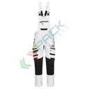 Salopette da lavoro multitasche, tessuto Kingsmill Stretch 93% poliestere + 7% elastan, 270 gr, modello DX4, con banda riflettente HiVisTex Pro leggera, colore bianco/grigio