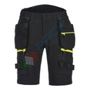 Bermuda da lavoro, modello stretch multitasche, 93% poliestere + 7% elastan, 270 gr, colore nero