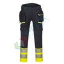 Pantaloni alta visibilità in tessuto Titanmill Pro Stretch (93% Poliestere + 7% Elastane), 245 gr, 16 tasche ampie modello DX4, omologati CE + EN ISO 20471 Classe 1, colore giallo/nero, tg. 4XL