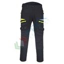 Pantalone da lavoro multitasche, tessuto Kingsmill Stretch 93% poliestere + 7% elastan, 270 gr, modello DX4, con banda riflettente HiVisTex Pro leggera, colore nero