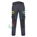 Pantalone da lavoro multitasche, tessuto Kingsmill Stretch 93% poliestere + 7% elastan, 270 gr, modello DX4, con banda riflettente HiVisTex Pro leggera, colore grigio metallo