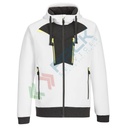 Felpa da lavoro con cappuccio, modello Stretch dinamico DX4, 75% poliestere + 20% rayon + 5% elastan, 330 gr, chiusura con zip,colore bianco