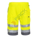 Bermuda alta visibilità, modello estivo, 65% poliestere + 35% cotone, 245 gr, EN ISO 20471, colore giallo/grigio