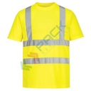 T-shirt alta visibilità in tessuto 100% poliestere riciclato, punto occhio di pernice, 150 gr, maniche corte, certificata CE + EN ISO 20471 Classe 2, colore giallo, tg. S (Conf. 6 Pz)