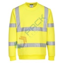 Felpa alta visibilità girocollo, senza cappuccio, modello ECO, 65% poliestere PCR + 35% cotone, 300 gr, senza zip, omologata EN ISO 20471, colore giallo
