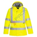 Giacca alta visibilità antipioggia, 100% Poliestere (PCR), chiusura con zip, omologata EN ISO 20471 + EN 343, modello invernale ecologica, colore giallo, taglia XXL