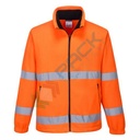 Pile alta visibilità colletto alto, senza cappuccio, modello Essential, 100% poliestere, 250 gr, chiusura con zip, omologato EN ISO 20471, colore arancione