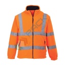 Pile alta visibilità colletto alto, senza cappuccio, Mesh foderato, 100% poliestere, 300 gr, chiusura con zip, omologato EN ISO 20471 + EN 14058, colore arancione