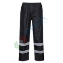 Pantaloni alta visibilità antipioggia, 100% Poliestere rivestito PVC, 210 gr, modello Classic IONA impermeabili, senza tasche, omologati CE + EN 343 + EN 17353, colore nero, tg. L