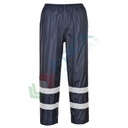 Pantaloni alta visibilità antipioggia, 100% Poliestere rivestito PVC, 210 gr, modello Classic IONA impermeabili, senza tasche, omologati CE + EN 343 + EN 17353, colore blu navy, tg. XL
