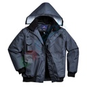 Bomber da lavoro antipioggia, 100% poliestere, chiusura con zip, omologato EN 343, modello 4 in 1, colore blu navy, taglia 3XL