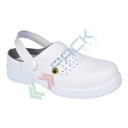 Sandali antinfortunistici da lavoro SB AE ESD, bassi traforati, serie COMPOSITELITE®, in microfibra, puntale in composito, omologate EN 61340, colore bianco