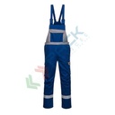 Salopette da lavoro ignifuga in tessuto Bizflame Ultra, 80% Cotone + 19% Poliestere + 1% Fibra di carbonio, 340 gr, omologata EN ISO 11612 + EN ISO 11611 + EN 1149 + EN 13034, colore blu royal