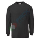 T-Shirt da lavoro antistatica in tessuto Modaflame, 60% Modacrilico + 39% Cotone + 1% Fibra di carbonio, 200 gr, omologata EN ISO 11612 + EN 1149, maniche lunghe, colore nero