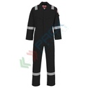 Tuta da lavoro antistatica super leggera, in tessuto Bizflame Plus 99% cotone + 1% fibra di carbonio, 210 gr, omologata EN ISO 11612 + EN ISO 11611 + EN 1149, vestibilità regular, colore nero