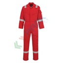Tuta da lavoro antistatica super leggera, in tessuto Bizflame Plus 99% cotone + 1% fibra di carbonio, 210 gr, omologata EN ISO 11612 + EN ISO 11611 + EN 1149, vestibilità regular, colore rosso
