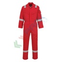 Tuta da lavoro antistatica super leggera, in tessuto Bizflame Plus 99% cotone + 1% fibra di carbonio, 210 gr, omologata EN ISO 11612 + EN ISO 11611 + EN 1149, vestibilità tall, colore rosso
