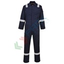 Tuta da lavoro antistatica leggera, in tessuto Bizflame Plus 99% cotone + 1% fibra di carbonio, 280 gr, omologata EN ISO 11612 + EN ISO 11611 + EN 1149, vestibilità regular, colore blu navy