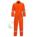 Tuta da lavoro antistatica leggera, in tessuto Bizflame Plus 99% cotone + 1% fibra di carbonio, 280 gr, omologata EN ISO 11612 + EN ISO 11611 + EN 1149, vestibilità regular, colore arancione