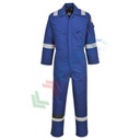 Tuta da lavoro antistatica leggera, in tessuto Bizflame Plus 99% cotone + 1% fibra di carbonio, 280 gr, omologata EN ISO 11612 + EN ISO 11611 + EN 1149, vestibilità regular, colore blu royal