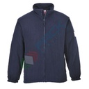 Pile da lavoro antistatico ed ignifugo, colletto alto, senza cappuccio, 60% Modacrilico + 39% Cotone + 1% Fibra di Carbonio, 280 gr, omologata EN ISO 11612 + EN 1149 + IEC 61482, chiusura con zip, colore blu navy