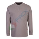 T-Shirt da lavoro antistatica 99% cotone + 1% fibra di carbonio, 237 gr, omologata EN ISO 11612 + EN 1149, maniche lunghe, con filo in aramide FR per una maggiore durata e protezione, colore grigio