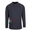 T-Shirt da lavoro antistatica girocollo, 99% cotone + 1% fibra di carbonio, 237 gr, omologata EN ISO 11612 + EN 1149, maniche lunghe, con filo in aramide FR per una maggiore durata e protezione, colore blu navy
