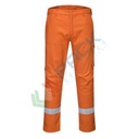 Pantalone da lavoro ignifugo 80% Cotone + 19% Poliestere + 1% Fibra di carbonio, 340 gr, omologato EN ISO 11612 + EN ISO 11611 + EN 1149 + EN 13034, modello Bizflame Ultra, vestibilità regular, colore arancione