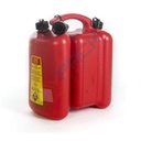 Tanica per benzina in plastica (HDPE), doppio serbatoio capacità 6 + 3 Lt, omologata UN