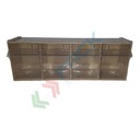 Cassettiera madia per minuterie, 4 cassetti basculanti, mis. 600 L x 178 P x 206 H mm, colore nocciola