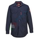 Camicia da lavoro ignifuga, maniche lunghe, 88% cotone + 12% nylon, 237 gr, omologata EN ISO 11612, colore blu navy