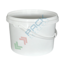 Secchio plastica (PP) conico, capacità 3 Lt, Mis. Ø 190 x 137 H mm, manico in plastica, sigillo di garanzia e chiusura a pressione (coperchio ESCLUSO)