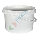 Secchio plastica (PP) conico, capacità 5 Lt, Mis. Ø 230 x 155 H mm, manico in plastica, sigillo di garanzia e chiusura a pressione (coperchio ESCLUSO)