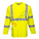T-shirt alta visibilità antistatica ed ignifuga, in tessuto modaflame HV (60% modacrilico + 40% cotone), 280 gr, maniche lunghe, certificata CE + EN ISO 20471 Classe 3 + IEC 61482-2 + EN 1149 -5 + EN ISO 11612 + EN ISO 11611, colore giallo, tg. M