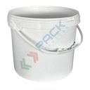 Secchio plastica (PP) conico, capacità 10 Lt, Mis. Ø 257 x 219 H mm, manico in plastica, sigillo di garanzia e chiusura a pressione (coperchio ESCLUSO)