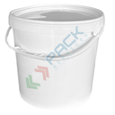 Secchio plastica (PP) conico, capacità 12,5 Lt, Mis. Ø 279 x 264 H mm, manico in plastica, sigillo di garanzia e chiusura a pressione (coperchio ESCLUSO)