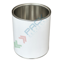 Barattolo in metallo cilindrico Mis. Ø 99 x 149 H mm, capacità nominale 1000 ml, capacità totale 1100 ml, corpo bianco/int. grezzo, coperchio a pressione (escluso)
