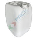 Tanica in plastica (HDPE), capacità 20 Lt, rettangolare, sovrapponibile e omologata ADR/ONU, peso 1100 gr, colore bianco - chiusura con tappo a vite con sigillo escluso