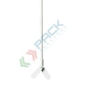 Agitatore a palette snodabili aperte, in acciaio rivestite in polipropilene (PP), larghezza 98,5 mm, per la miscelazione di prodotti da laboratorio