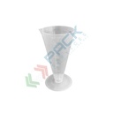 Bicchiere conico in plastica (PP), graduato, capacità 100 ml, Mis. 118 H mm, per usi generali di laboratorio