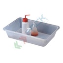 Vaschetta in plastica (PP) rettangolare, capacità 12 Lt, Mis. 510 L x 350 P x 105 H mm, per laboratorio
