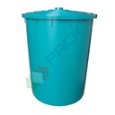 Bidone in plastica (HDPE) per la raccolta dell'acqua piovana, capacità 300 Lt, Mis. Ø 695 x 870 H mm, colore verde (coperchio incluso)