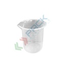 Becher in plastica (PP) graduato, capacità 100 ml, Mis. Ø 51 x 72 H mm, forma bassa, per usi generali di laboratorio