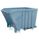 Benna ribaltabile con ruote, in plastica, capacità 1000 Lt, colore grigio