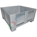 Cassa pallet in plastica (HDPE) 4 piedi, Mis. 1130 L x 1130 P x 580 H mm, portata 320 Kg, volume 470 Lt