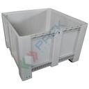 Cassa pallet in plastica (HDPE) 4 piedi, Mis. 1130 L x 1130 P x 760 H mm, portata 450 Kg, volume 650 Lt