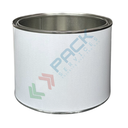 Barattolo in metallo cilindrico Mis. Ø 109 x 84 H mm, capacità nominale 500 ml, capacità totale 680 ml, corpo bianco/int. grezzo, coperchio a pressione (escluso)