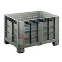 Cassa pallet in plastica (HDPE) 4 piedi, Mis. 1200 L x 800 P x 800 H mm, portata 400 Kg, volume 525 Lt